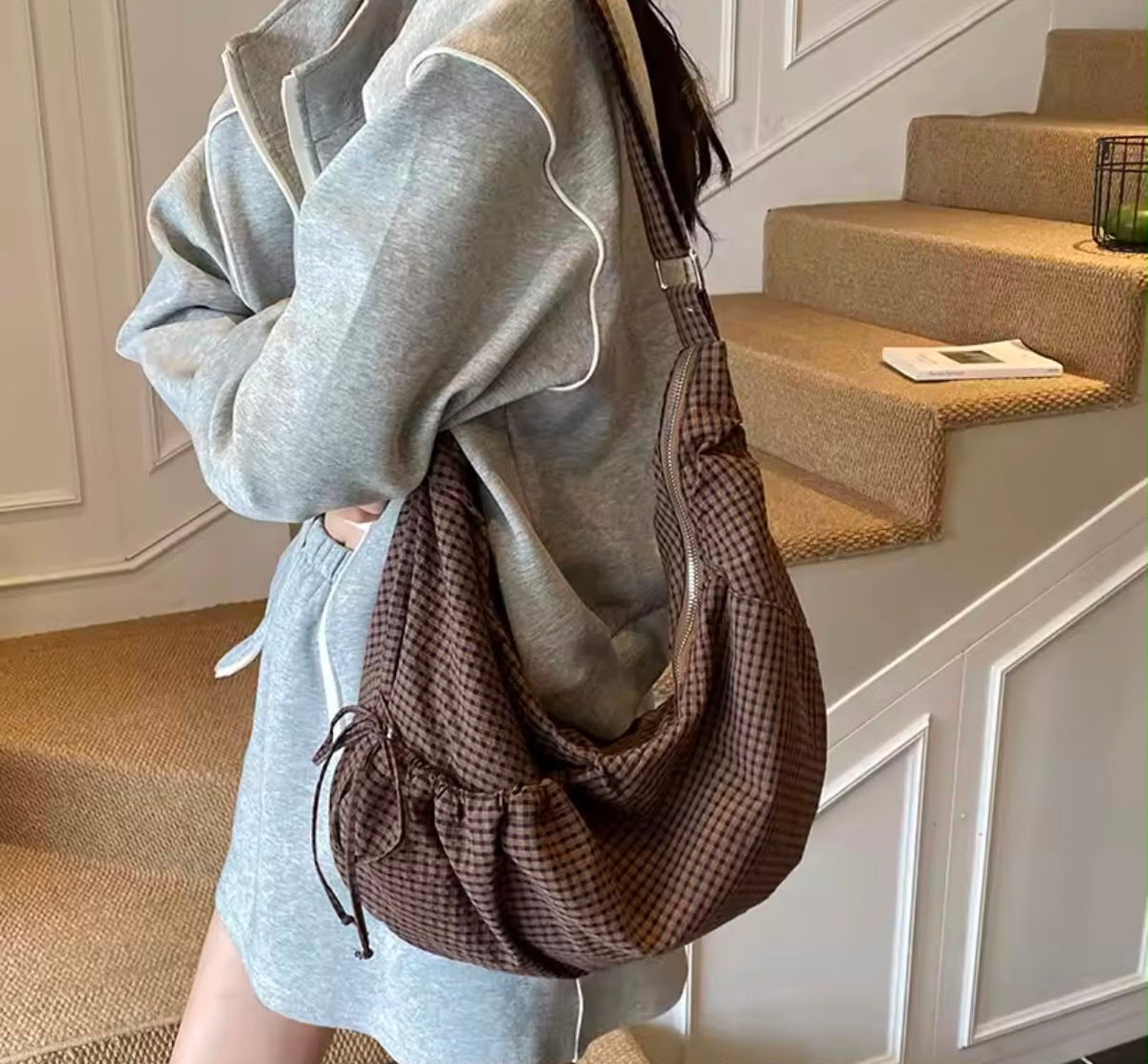 Brown dumpling bag