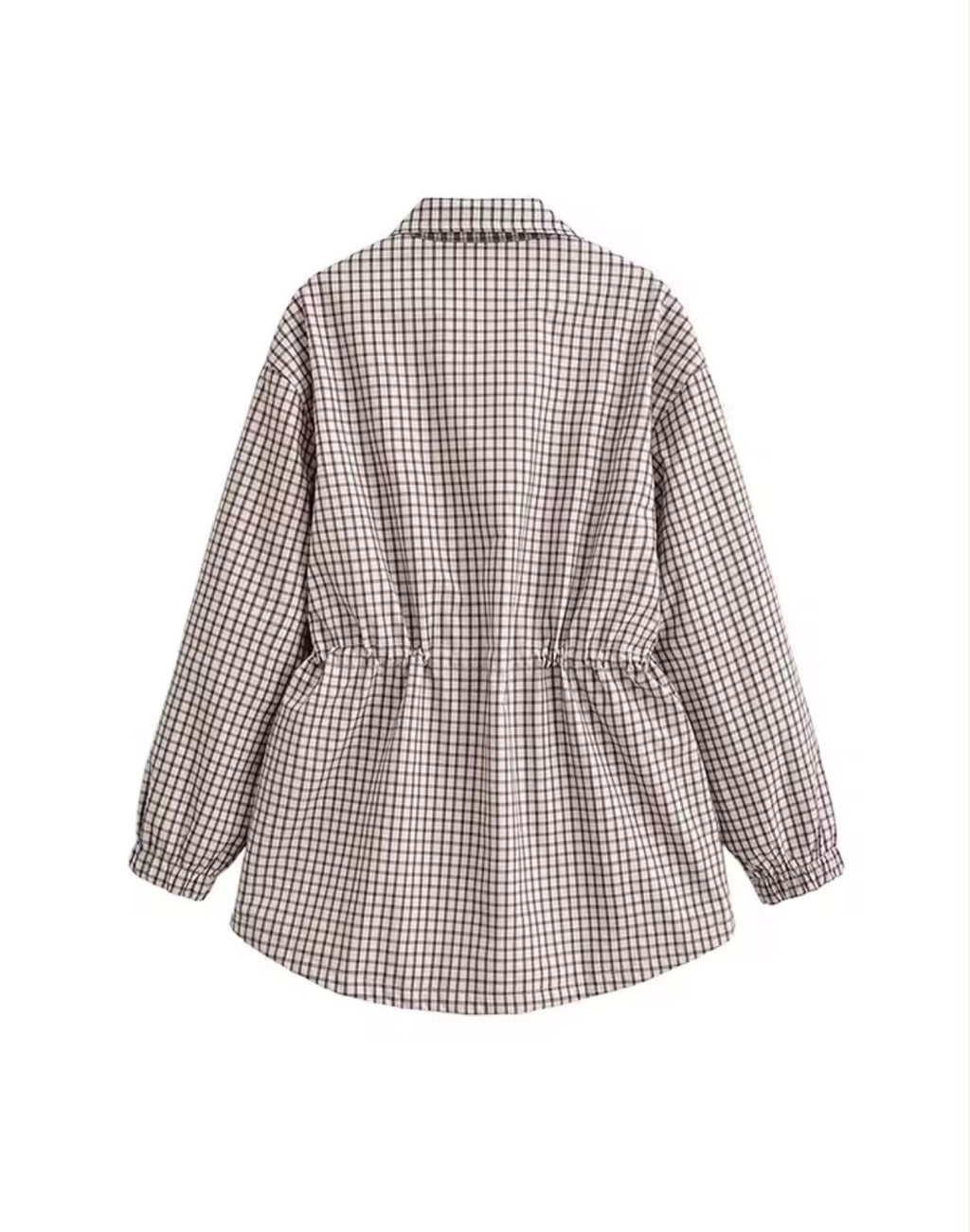 Check Drawstring Jacket