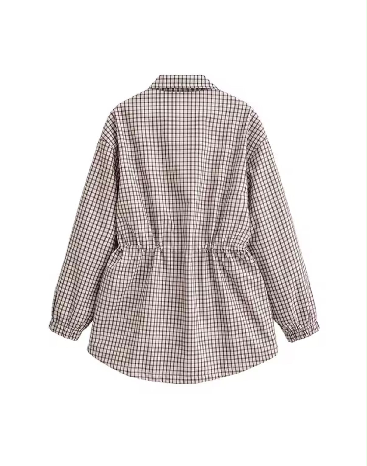 Check Drawstring Jacket